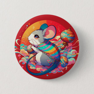 Badge Rond 5 Cm Zodiaque chinois : Des rats aux richesses