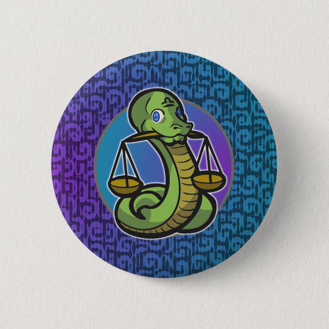 Badge Rond 5 Cm Zodiaque occidental - bouton de Balance (Devant)