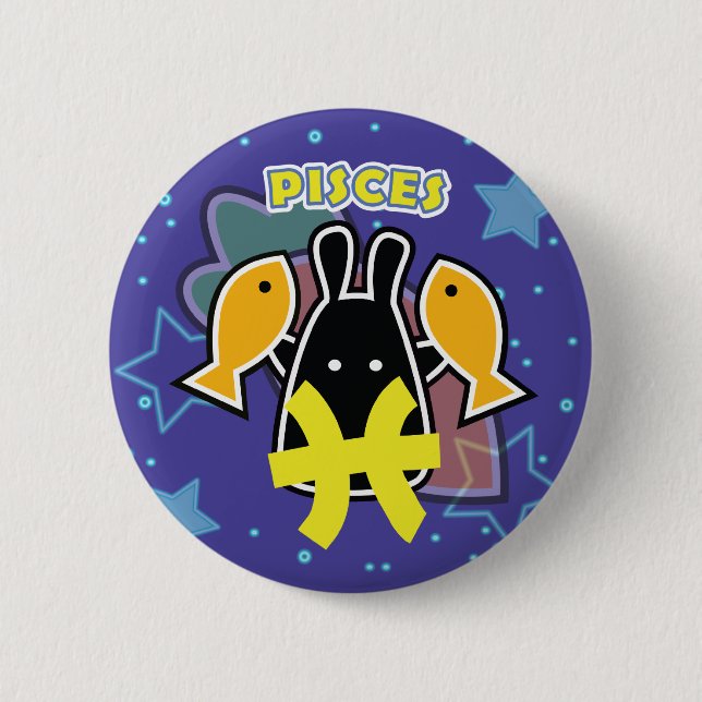 BADGE ROND 5 CM ZODIAQUE - POISSONS (Devant)