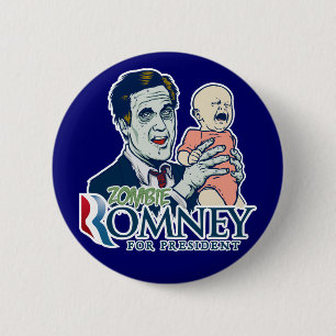 Badge Rond 5 Cm Zombi Romney pour le Président Button