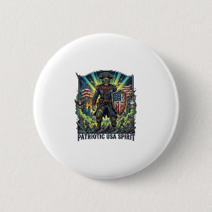 Badge Rond 5 Cm Zombie Patriote Général Zombie Patriotique Apocaly
