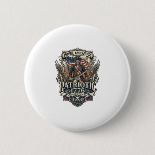 Badge Rond 5 Cm Zombie Patriotique Général Zombie Patriotique Apoc