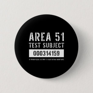 Badge Rond 5 Cm Zone 51 Objet de l'essai Enlèvement Alien Hallowee