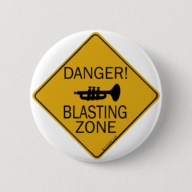 Badge Rond 5 Cm Zone de projection de danger (Devant)