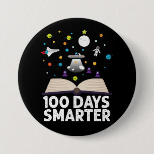 Badge Rond 7,6 Cm 100e jour d'école 100 jours de livres plus intelli