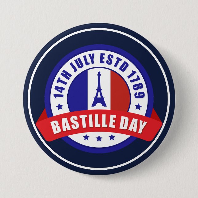 Badge Rond 7,6 Cm 14 juillet Fête du 14 juillet (Devant)