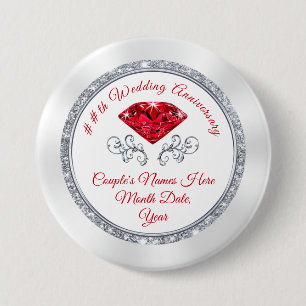 Badge Rond 7,6 Cm 15èmes ou bon marché quarantième bornes de faveurs