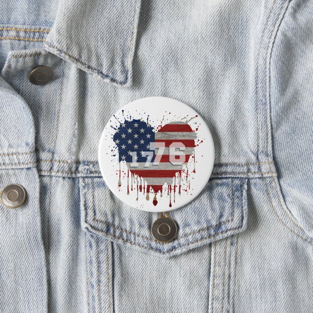 Badge Rond 7,6 Cm 1776 American Flag (En situation)