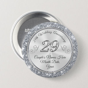 Badge Rond 7,6 Cm 29èmes goupilles personnalisées d'anniversaire de
