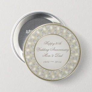 Badge Rond 7,6 Cm 30ème Bouton d'anniversaire de mariage