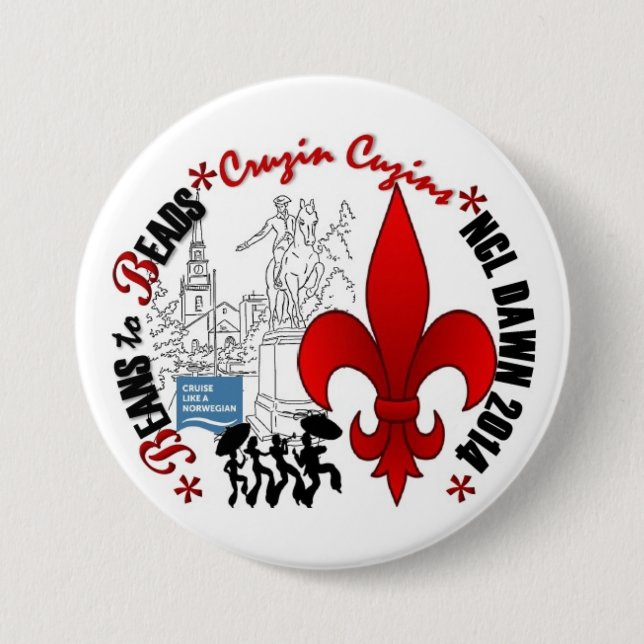 Badge Rond 7,6 Cm 3" Pin rond de Cruzin Cuzins (Devant)