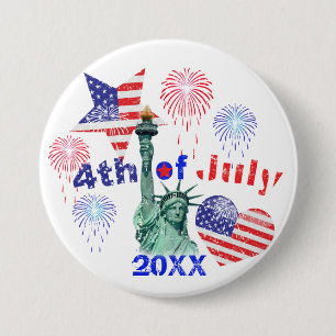 Badge Rond 7,6 Cm 4 juillet