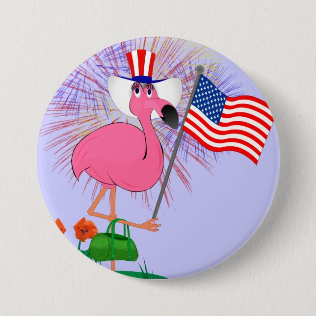 Badge Rond 7,6 Cm 4 juillet bouton heureux drôle (Devant)