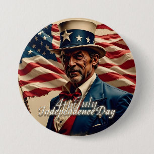 Badge Rond 7,6 Cm 4 juillet - Esprit d'indépendance