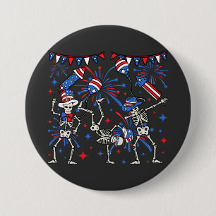 Badge Rond 7,6 Cm 4 juillet Skeletons de danse