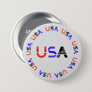 BADGE ROND 7,6 CM 4 JUILLET USA