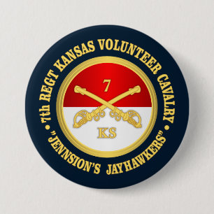 Badge Rond 7,6 Cm 7e cavalerie du Kansas
