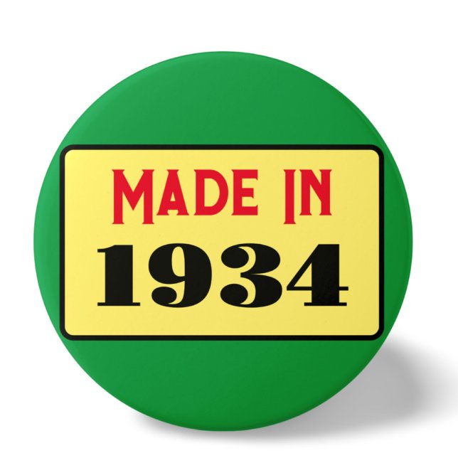 Badge Rond 7,6 Cm 90e fête d'anniversaire né 1934 90 pin (Créateur téléchargé)