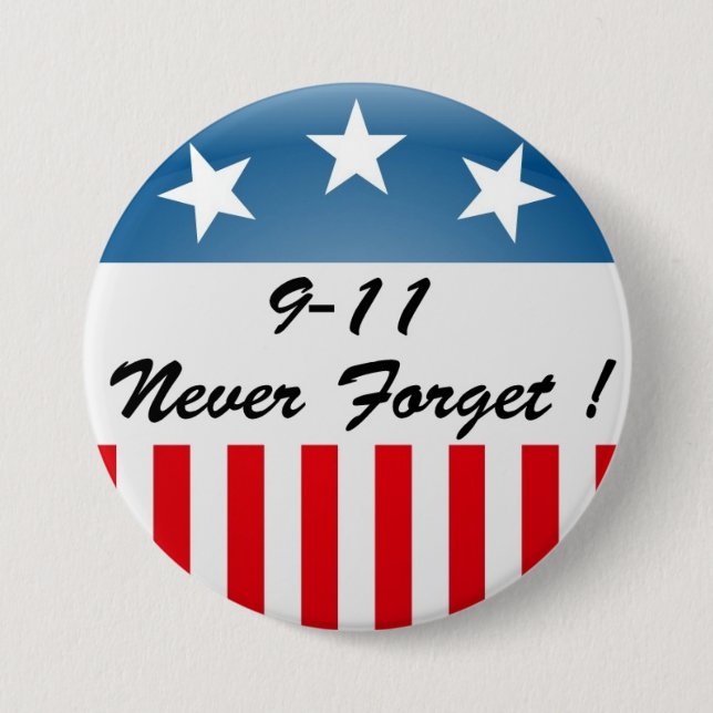 BADGE ROND 7,6 CM 9 11 N'OUBLIEZ JAMAIS (Devant)