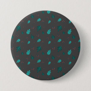 Badge Rond 7,6 Cm À feuillage persistant Tree Feuilles & Red Holly B