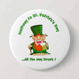 Badge Rond 7,6 Cm À mi-chemin au jour de St Patrick