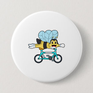 Badge Rond 7,6 Cm Abeille à vélo