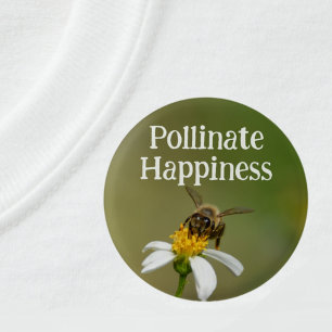 Badge Rond 7,6 Cm Abeille de miel sauvage Photographie Abeille Polli