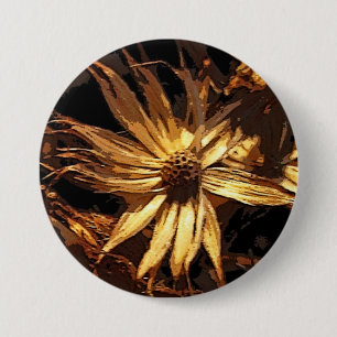 Badge Rond 7,6 Cm Abrégé sur sec fleur