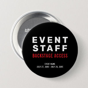Badge Rond 7,6 Cm Accès en arrière-plan du personnel de l'événement