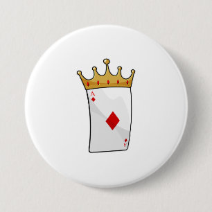 Badge Rond 7,6 Cm Ace diamant avec Couronne