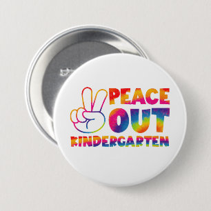 Badge Rond 7,6 Cm Adieu maternelle Tie Dye Dernier jour d'école