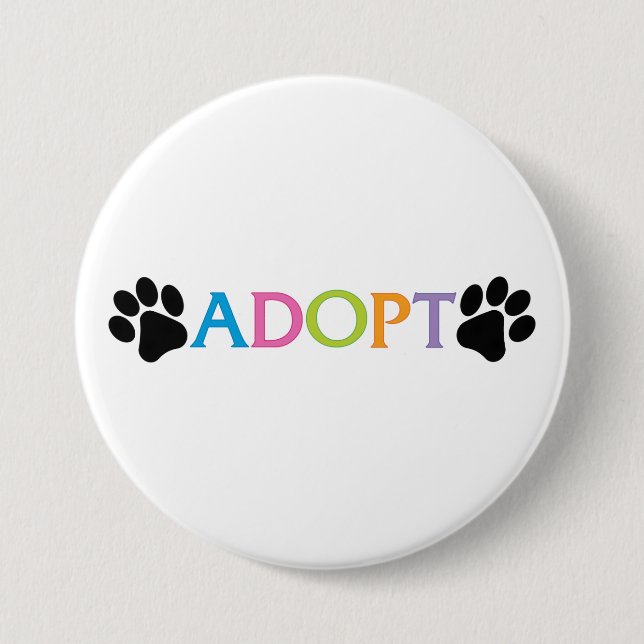 Badge Rond 7,6 Cm Adoptez (Devant)