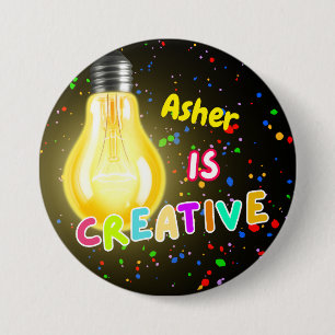 Badge Rond 7,6 Cm Affirmation créative noire personnalisée