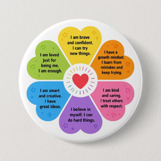 Badge Rond 7,6 Cm Affirmations Positives