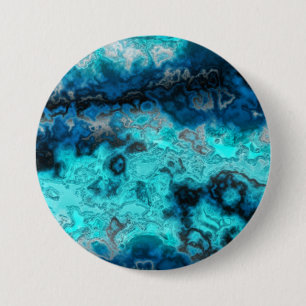 Badge Rond 7,6 Cm Agate bleue
