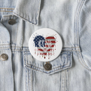 Badge Rond 7,6 Cm Aime le drapeau américain