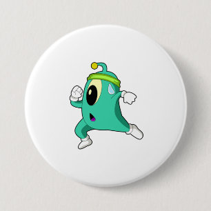 Badge Rond 7,6 Cm Alien en tant que coureur