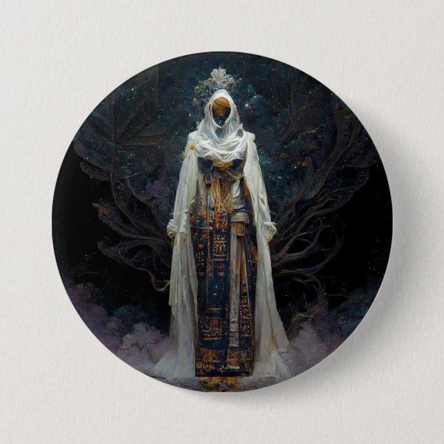 Badge Rond 7,6 Cm Alien Fae Imaginaire Sci-Fi (Devant)