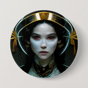 Badge Rond 7,6 Cm Alien Girl 2 Science Fiction