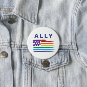 Badge Rond 7,6 Cm Ally Artistic Rainbow