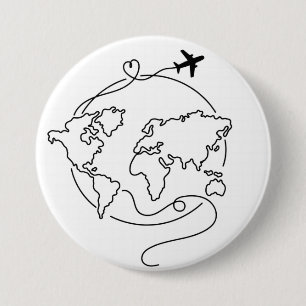 Badge Rond 7,6 Cm 🌍 Amour autour du monde ✈️