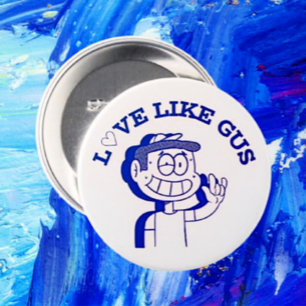Badge Rond 7,6 Cm Amour comme Gus : Conception en hommage à l'ASL