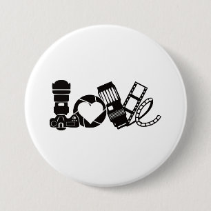 Badge Rond 7,6 Cm Amour de la caméra