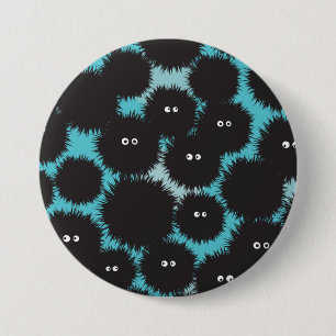 Badge Rond 7,6 Cm Amusant monstres noirs moelleux