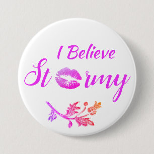 Badge Rond 7,6 Cm Amusement "je crois orageux "