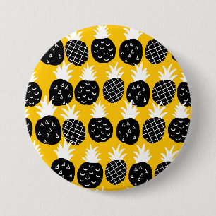 Badge Rond 7,6 Cm Ananas noir