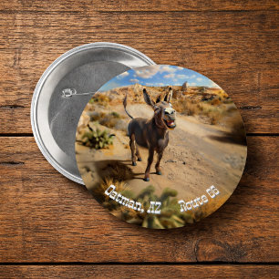 Badge Rond 7,6 Cm Âne souriant, Oatman Arizona, Route 66
