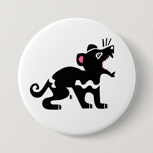 Badge Rond 7,6 Cm Animaux sauvages - DIABLE TASMANIEN - Marsupial (Devant)