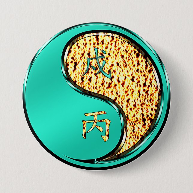 Badge Rond 7,6 Cm Année du chien des pompiers (Devant)