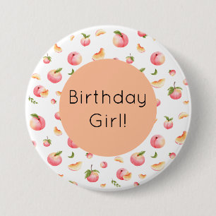 Badge Rond 7,6 Cm Anniversaire de Peach